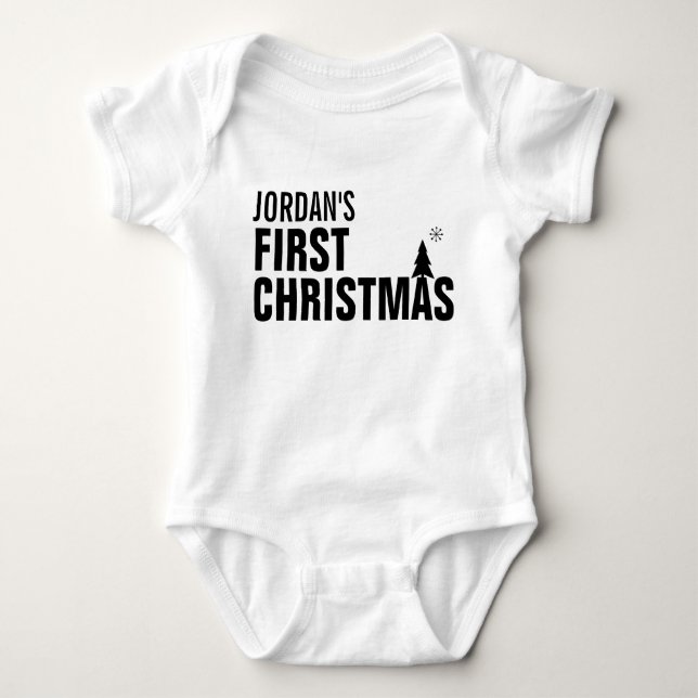 Baby's First Christmas Baby Jersey Bodysuit (Front)