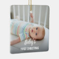 Baby's First Christmas, Baby Photo Custom Ceramic Ornament | Zazzle