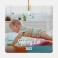 Baby's First Christmas, Baby Photo Custom Ceramic Ornament | Zazzle