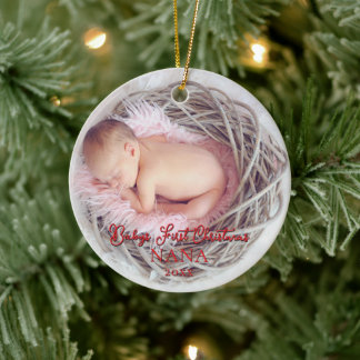 Babys First Christmas Baby Stats New Parents Ceramic Ornament