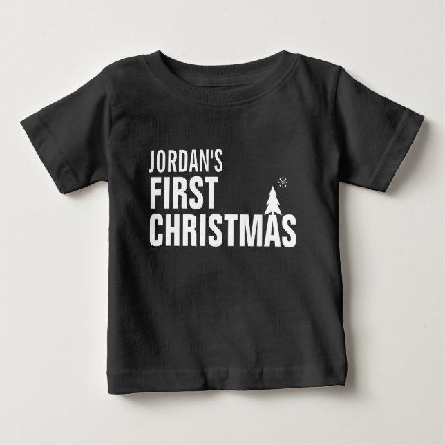 Baby's First Christmas Baby T-Shirt Red (Front)