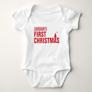Baby's First Christmas Baby Tutu Bodysuit Red