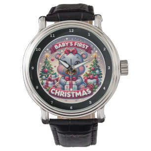 Baby's First Christmas Bear Decorative Watch