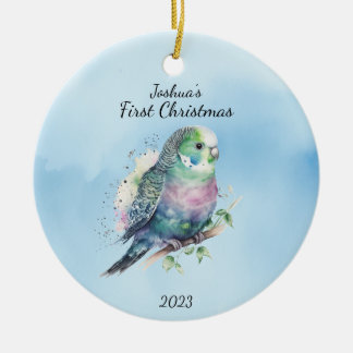 Baby's First Christmas Bird Personalised Ceramic Ornament