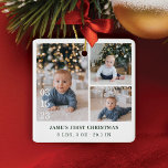 Baby's First Christmas Birth Stats Photo Gallery Ceramic Ornament<br><div class="desc">The ultimate keepsake for your little one's first Christmas! Our personalised photo gallery ornament is designed to capture precious moments from their magical journey. Personalise with baby's date of birth, name and birth stats. This ornament will be a treasured memory for years to come. Celebrate the joy, love, and milestones...</div>