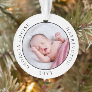 Baby's First Christmas Birth Stats Photo Keepsake Ornament