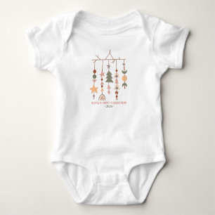Baby's First Christmas Bodysuit Boho Design