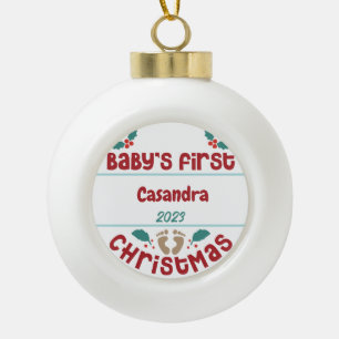 Baby's First Christmas Ceramic Ball Christmas Ornament