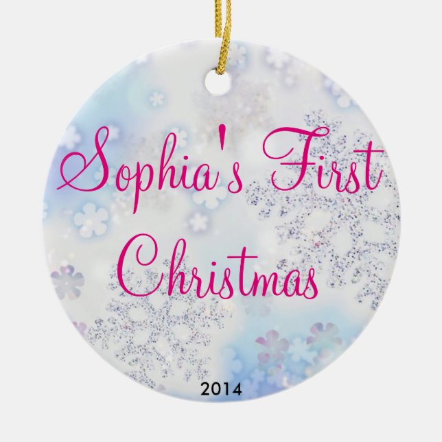 Baby's First Christmas Ceramic Ornament (Front)