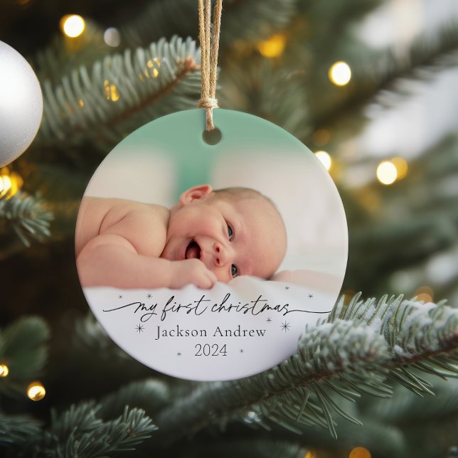 Baby's First Christmas Ceramic Photo Ornament (Creator Uploaded)