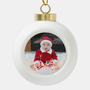 Baby's First Christmas Ceramic Photo Ornament