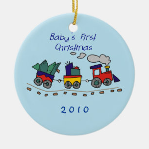 Baby's First Christmas Choo-Choo Train Ceramic Tree Decoration