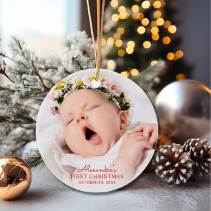 Baby's First Christmas Custom Ceramic Ornament