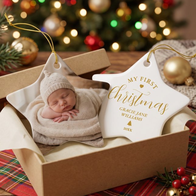 Baby's First Christmas Custom Name Keepsake  Ceramic Ornament (Creator Uploaded)