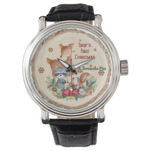 Baby's First Christmas Custom Name Keepsake Watch