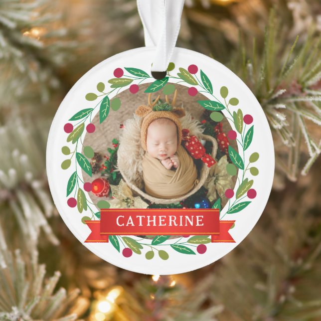 Baby's First Christmas Custom Name Ornament (Tree)