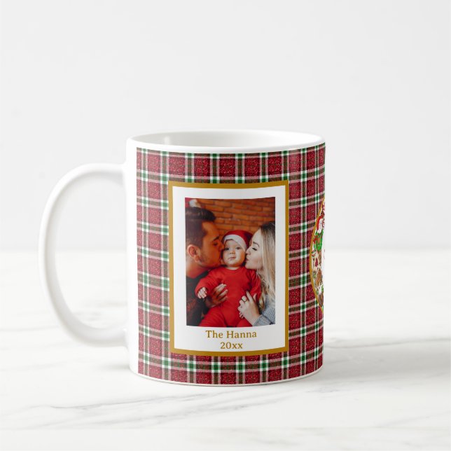 Baby's First Christmas Custom Name Photo Keepsake Coffee Mug (Left)