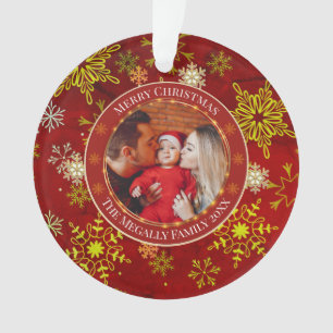 Baby's First Christmas Custom Name Photo Keepsake Ornament