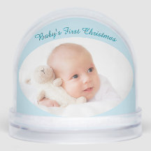 Baby's First Christmas Custom Photos Light Blue