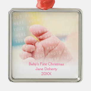 Baby's First Christmas   Customisable Metal Tree Decoration