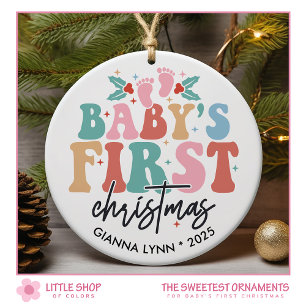 Babys First Christmas Customisable Photo Ceramic Ornament