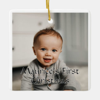 Baby's first Christmas Customizable Photo Ornament