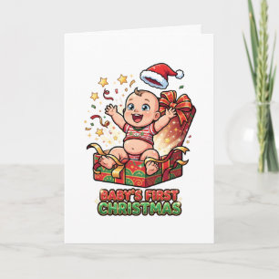 Baby's First Christmas Cute Baby Gift  Card