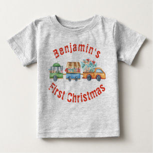 Baby's First Christmas Cute Xmas Truck Baby  Baby T-Shirt
