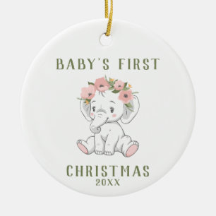 Baby's First Christmas Elephant Ornament