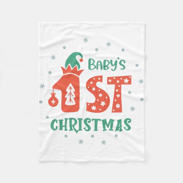 Baby's First Christmas  Fleece Blanket (Front)
