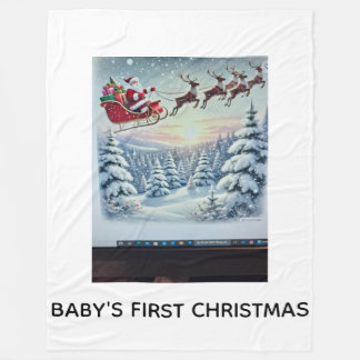 Baby's First Christmas Fleece Blanket