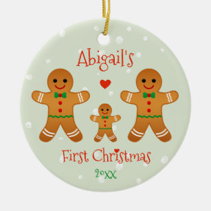 Baby's First Christmas - Gingerbread Men Ceramic Ornament