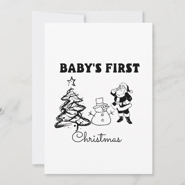 Baby's  First Christmas  Holiday Card (Front)