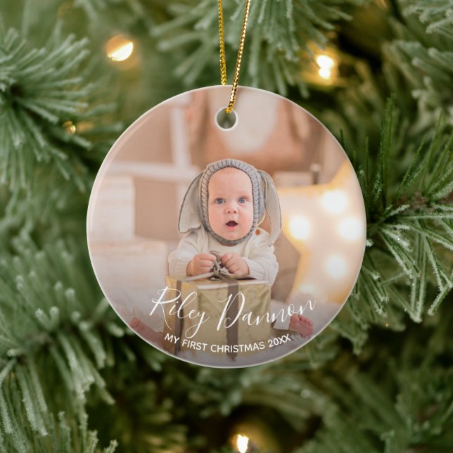 Baby's First Christmas Holiday Ceramic Ornament (Tree)