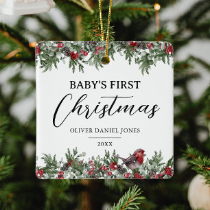 Baby's First Christmas Keepsake Ceramic Ornament