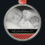 Baby's First Christmas Keepsake Ornaments<br><div class="desc">This keepsake ornament can be personalised by you to make a wonderful holiday gift for anyone who is celebrating their child's first christmas! Just change the template text to your information and the template photo to one of your own. If you need help, just click on the contact link to...</div>