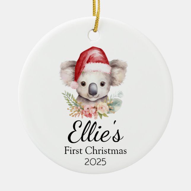 Baby's First Christmas Koala Ornament  (Front)