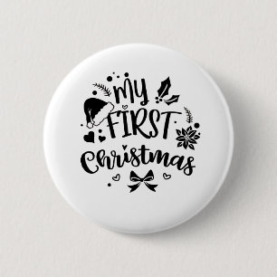 Baby's First Christmas Matching Family  6 Cm Round Badge