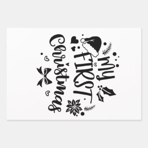 Baby's First Christmas Matching Family Wrapping Paper Sheet