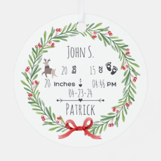 Baby's First Christmas Metal Ornament 2024