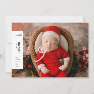 Baby's First Christmas Minimalist Aesthetic Photo Holiday Card