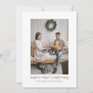 Baby's First Christmas Modern Family Photo  Holiday Card