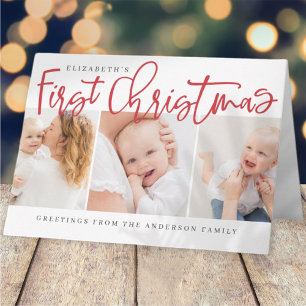 Baby's First Christmas Modern Simple Chic Photo Card