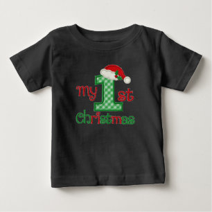 Baby's First Christmas - name customised - Baby T-Shirt