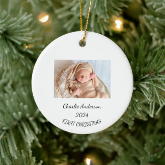Baby's First Christmas Ornament, Baby 1st Christma Ceramic Ornament