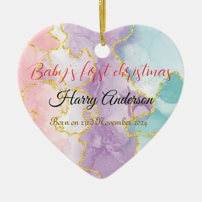 Baby's first Christmas Ornament back custom photo  (Front)