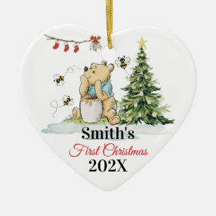 Baby's First Christmas Ornament   Bear & Bees Cust