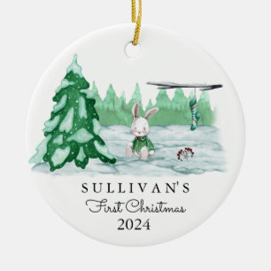 Baby's First Christmas Ornament   Custom Name Date