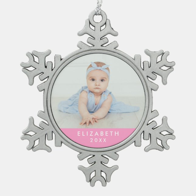 Baby's First Christmas Ornament Pink (Front)