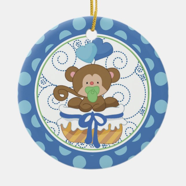 Baby's First Christmas Ornament Precious Monkey (Front)